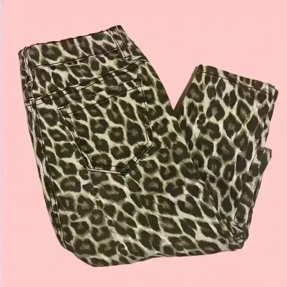 Revamped Denim - Leopard  print jeans